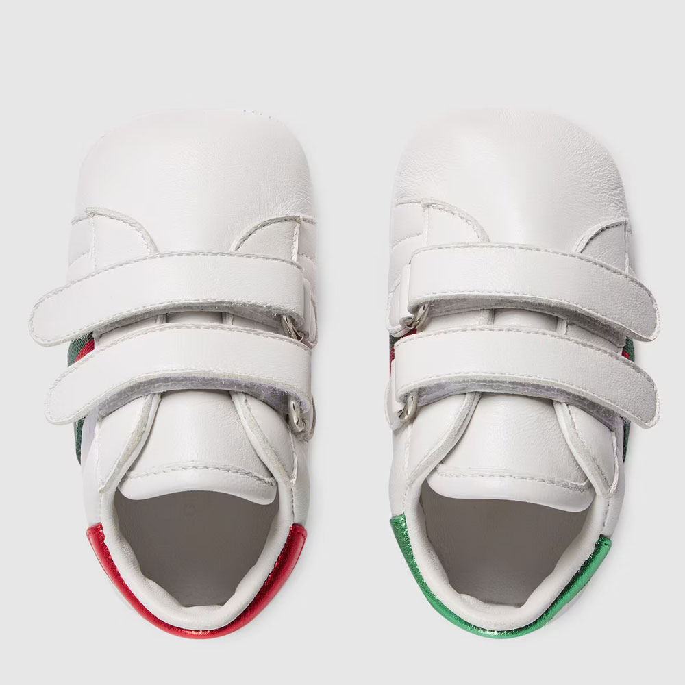 Personalised Gucci Ace Leather Baby Shoes l Luxury New Baby Gifts