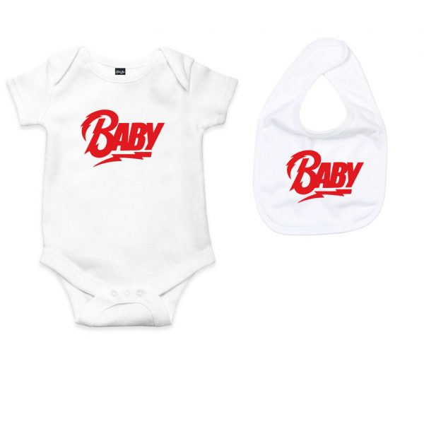 new baby gift cool bowie babygrow and bib