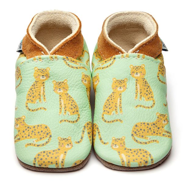 Unusual baby gifts lucky lazy leopards leather baby shoes inch blue