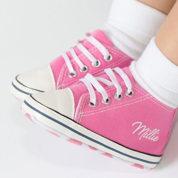 personalised baby shoes pink high tops